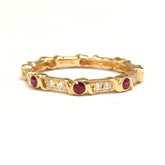 Ruby Diamond July Birthstone Band in 14K Gold - Lord of Gem Rings