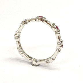 Ruby Diamond July Birthstone Band in 14K Gold - Lord of Gem Rings
