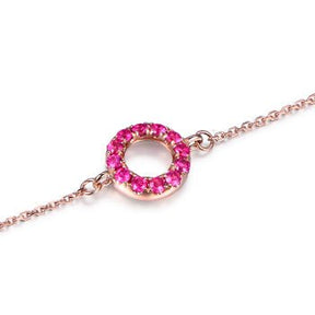 Ruby Sapphire Circle Bracelet 18k Gold - Lord of Gem Rings