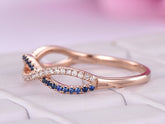Sapphire Diamond Setember Birthstone Band Infinite Love Ring14K Rose Gold - Lord of Gem Rings