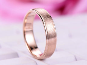 Satin Finish Engravable Beveled Edge Wedding Ring 5mm~6mm - Lord of Gem Rings