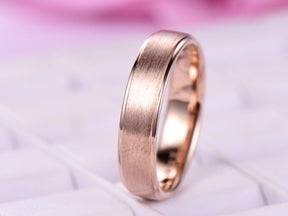 Satin Finish Engravable Beveled Edge Wedding Ring 5mm~6mm - Lord of Gem Rings