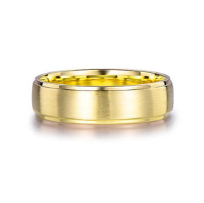 Satin Finish Engravable Beveled Edge Wedding Ring 5mm~6mm - Lord of Gem Rings