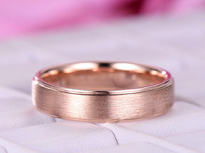 Satin Finish Engravable Beveled Edge Wedding Ring 5mm~6mm - Lord of Gem Rings