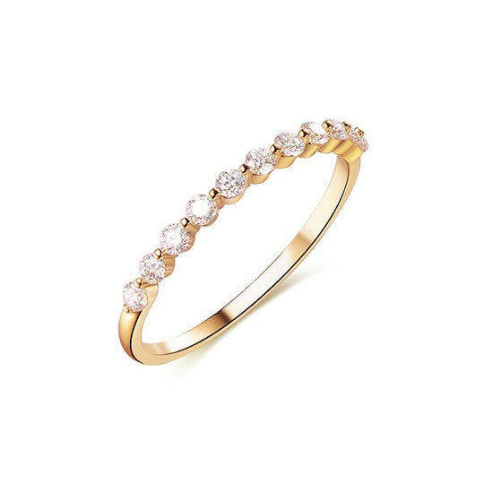 Shared-Prong Moissanite Floating Half Eternity Wedding Band