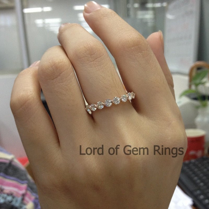 Shared Prongs Moissanite Full Eternity Wedding Band - Lord of Gem Rings
