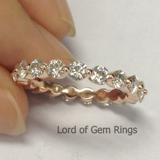 Shared Prongs Moissanite Full Eternity Wedding Band