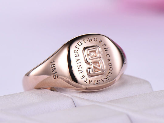 Signet Ring Class Ring in 14K Solid Gold