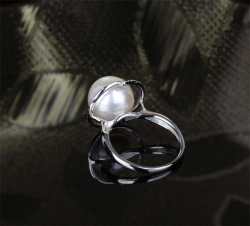 South Sea Pearl Diamond Unique Halo Engagement Ring - Lord of Gem Rings