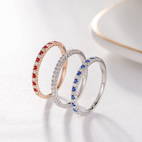 Stackable Rings Alternate Ruby Sapphire Diamond Birthstone Band 18k Gold - Lord of Gem Rings