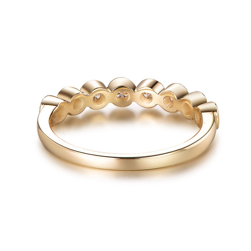 Stakable Diamond Half Eternity Ring Milgrain 14K Gold - Lord of Gem Rings