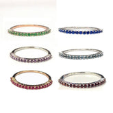 Thin Design Shared Prongs Purple Amethyst February Birthstone Band - Lord of Gem Rings