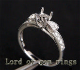 Tie Bow Round Semi Mount Ring - Lord of Gem Rings