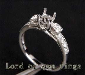 Tie Bow Round Semi Mount Ring - Lord of Gem Rings