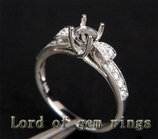 Tie Bow Round Semi Mount Ring