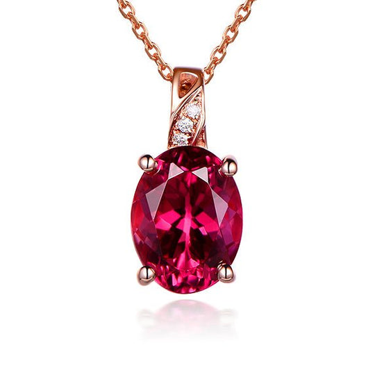 Tourmaline Diamond Pendant 18k Rose Gold
