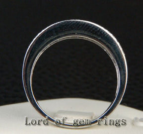 Triple Row Baguette & Pavé Diamond Wedding Ring 18K White Gold (3.22 ct. tw.) - Lord of Gem Rings
