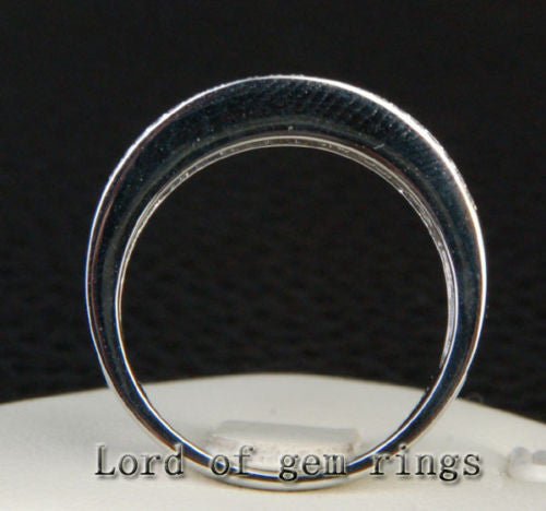 Triple Row Baguette & Pavé Diamond Wedding Ring 18K White Gold (3.22 ct. tw.) - Lord of Gem Rings