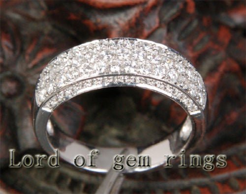 Triple Row Diamond Gorgeous Half Eternity Wedding Band (1.21ctw) - Lord of Gem Rings