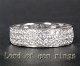 Triple Row Diamond Gorgeous Half Eternity Wedding Band (1.21ctw) - Lord of Gem Rings