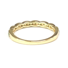 Tsavorite(Garnet) Scalloped Edge Half Eternity January Birthstone Band - Lord of Gem Rings