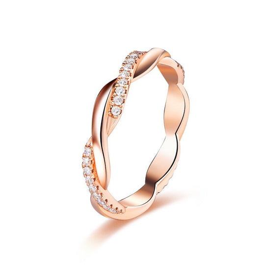 Twisted Diamond Eternity Wedding Band 14K Gold