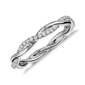 Twisted Diamond Eternity Wedding Band 14K Gold - Lord of Gem Rings