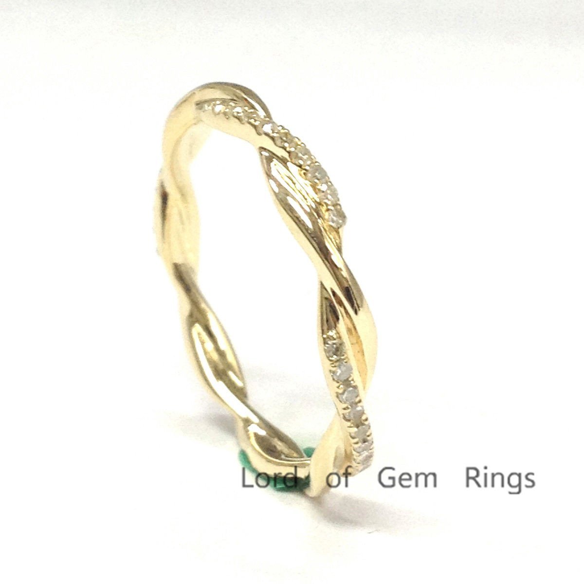Twisted Diamond Eternity Wedding Band 14K Gold - Lord of Gem Rings