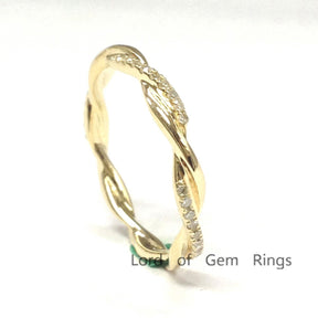 Twisted Diamond Eternity Wedding Band 14K Gold - Lord of Gem Rings