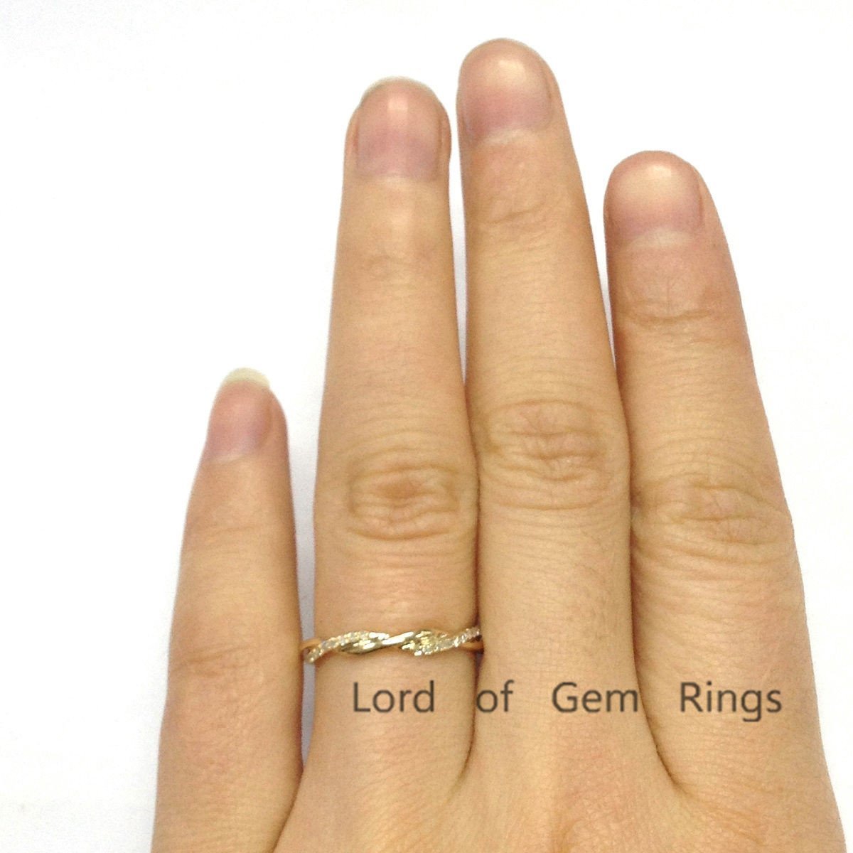 Twisted Diamond Eternity Wedding Band 14K Gold - Lord of Gem Rings