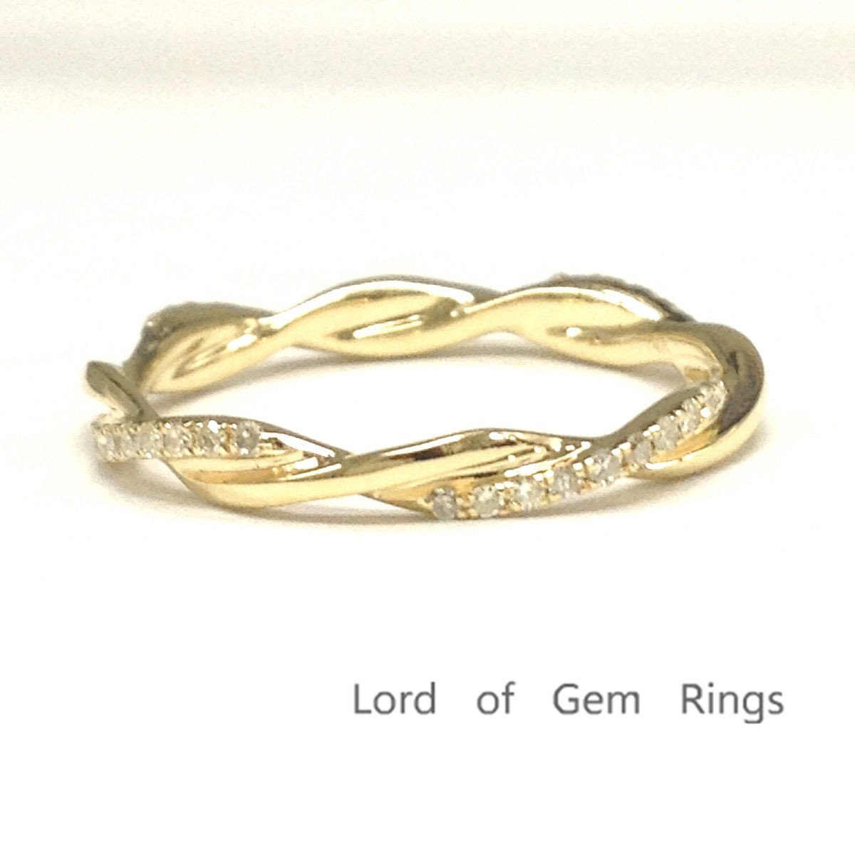 Twisted Diamond Eternity Wedding Band 14K Gold - Lord of Gem Rings