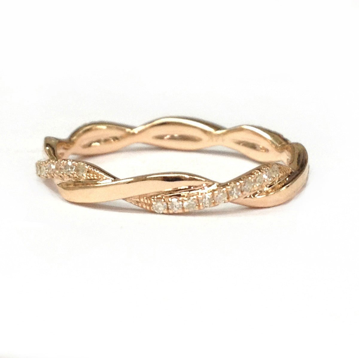 Twisted Diamond Eternity Wedding Band 14K Gold - Lord of Gem Rings