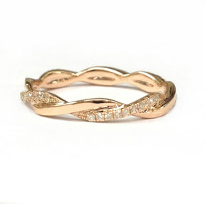 Twisted Diamond Eternity Wedding Band 14K Gold - Lord of Gem Rings