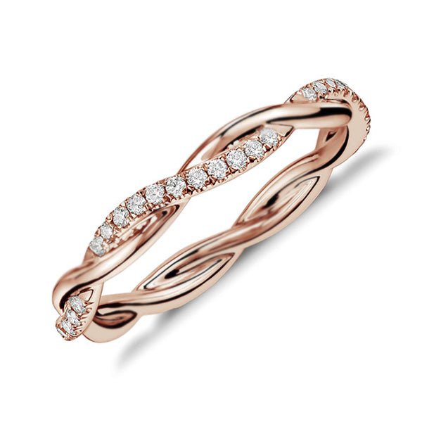 Twisted Diamond Eternity Wedding Band 14K Gold - Lord of Gem Rings