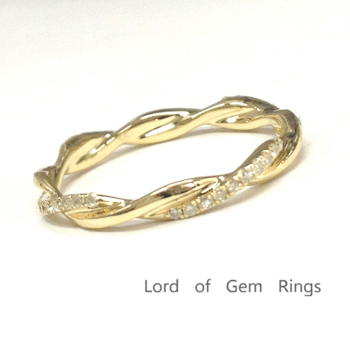 Twisted Diamond Eternity Wedding Band 14K Gold - Lord of Gem Rings