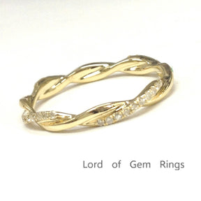 Twisted Diamond Eternity Wedding Band 14K Gold - Lord of Gem Rings