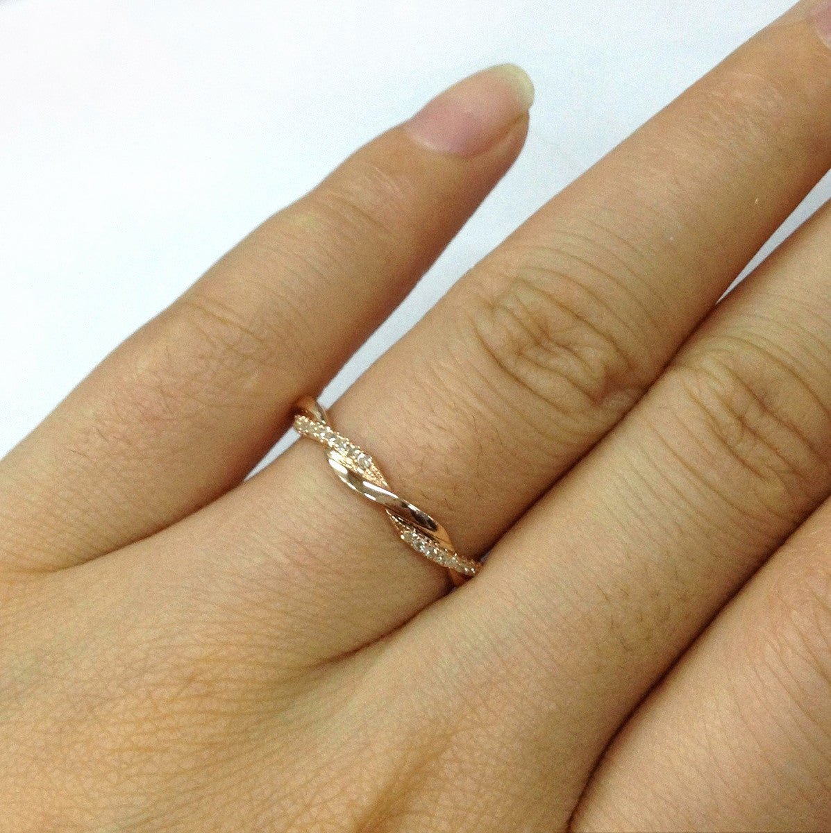 Twisted Diamond Eternity Wedding Band 14K Gold - Lord of Gem Rings