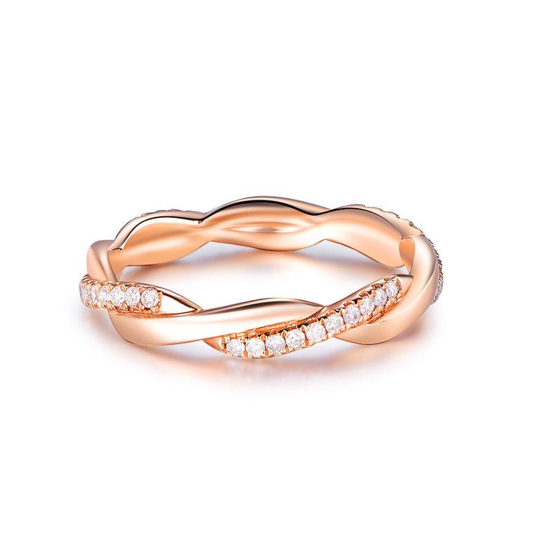 Twisted Diamond Eternity Wedding Band 14K Gold - Lord of Gem Rings
