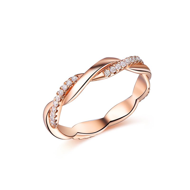 Twisted Diamond Eternity Wedding Band 14K Gold - Lord of Gem Rings
