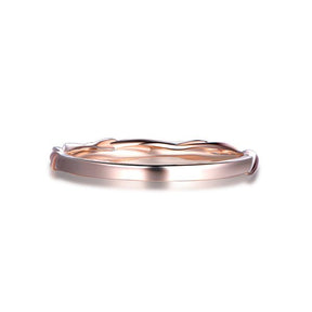 Twisted Leaf Diamond Wedding Band 14K Rose Gold - Lord of Gem Rings