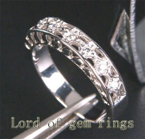 Unique .15ct Diamond Wedding Band in 14K White Gold - Lord of Gem Rings