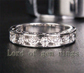Unique .15ct Diamond Wedding Band in 14K White Gold - Lord of Gem Rings