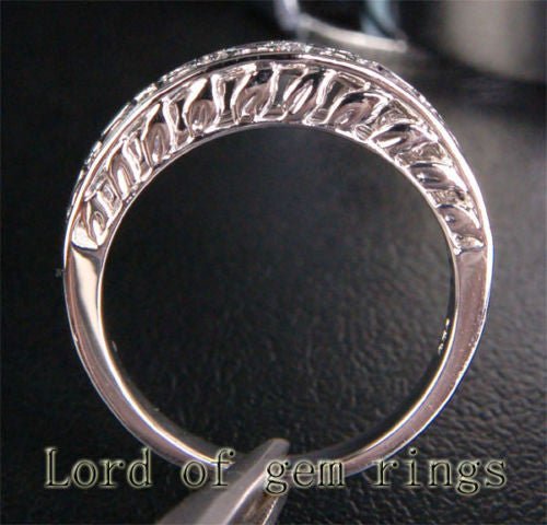 Unique .15ct Diamond Wedding Band in 14K White Gold - Lord of Gem Rings