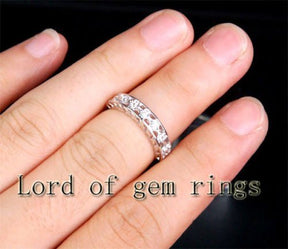 Unique .15ct Diamond Wedding Band in 14K White Gold - Lord of Gem Rings