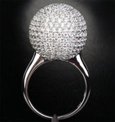 Unique Pavé Diamond Ball Ring Engagement Ring (3.82 ct.tw.) - Lord of Gem Rings