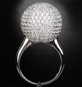 Unique Pavé Diamond Ball Ring Engagement Ring (3.82 ct.tw.) - Lord of Gem Rings