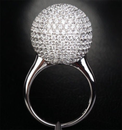 Unique Pavé Diamond Ball Ring Engagement Ring (3.82 ct.tw.) - Lord of Gem Rings