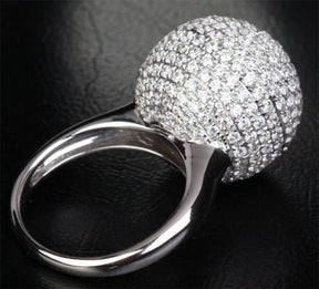 Unique Pavé Diamond Ball Ring Engagement Ring (3.82 ct.tw.) - Lord of Gem Rings