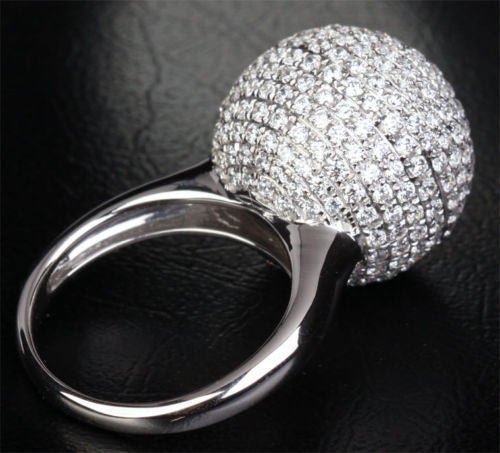Unique Pavé Diamond Ball Ring Engagement Ring (3.82 ct.tw.) - Lord of Gem Rings