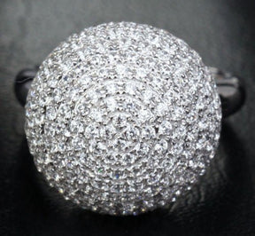 Unique Pavé Diamond Ball Ring Engagement Ring (3.82 ct.tw.) - Lord of Gem Rings